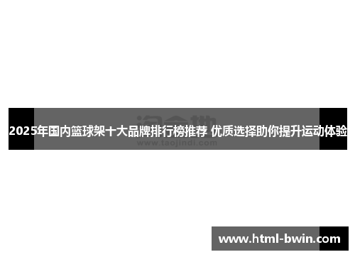2025年国内篮球架十大品牌排行榜推荐 优质选择助你提升运动体验